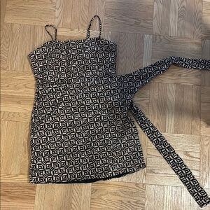 Urban Outfitters Black and Tan Patterned Fabric